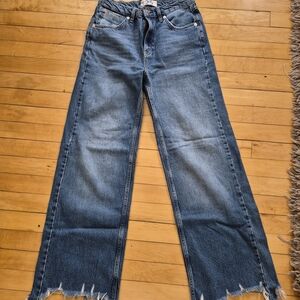 We The Free Distressed Blue Flare Jeans
